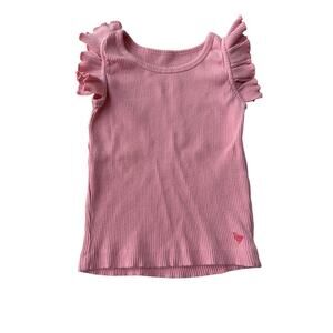 Pink Chicken Girls Pink Ruffle Sleeve Ribbed Tank Top Size 3Y